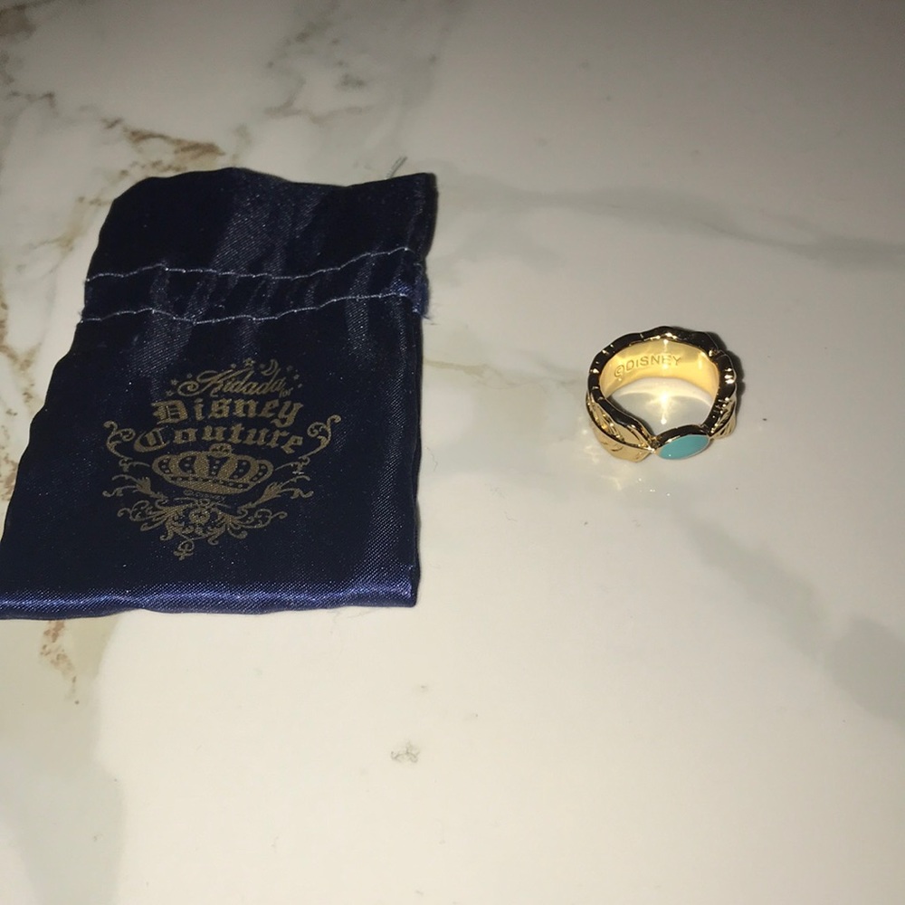 Disney Couture Feather and Turquoise enamel ring